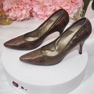 Vintage Lizard Lloyd Gotchy Brown 3.5" Pumps Size 5.5-6 AA